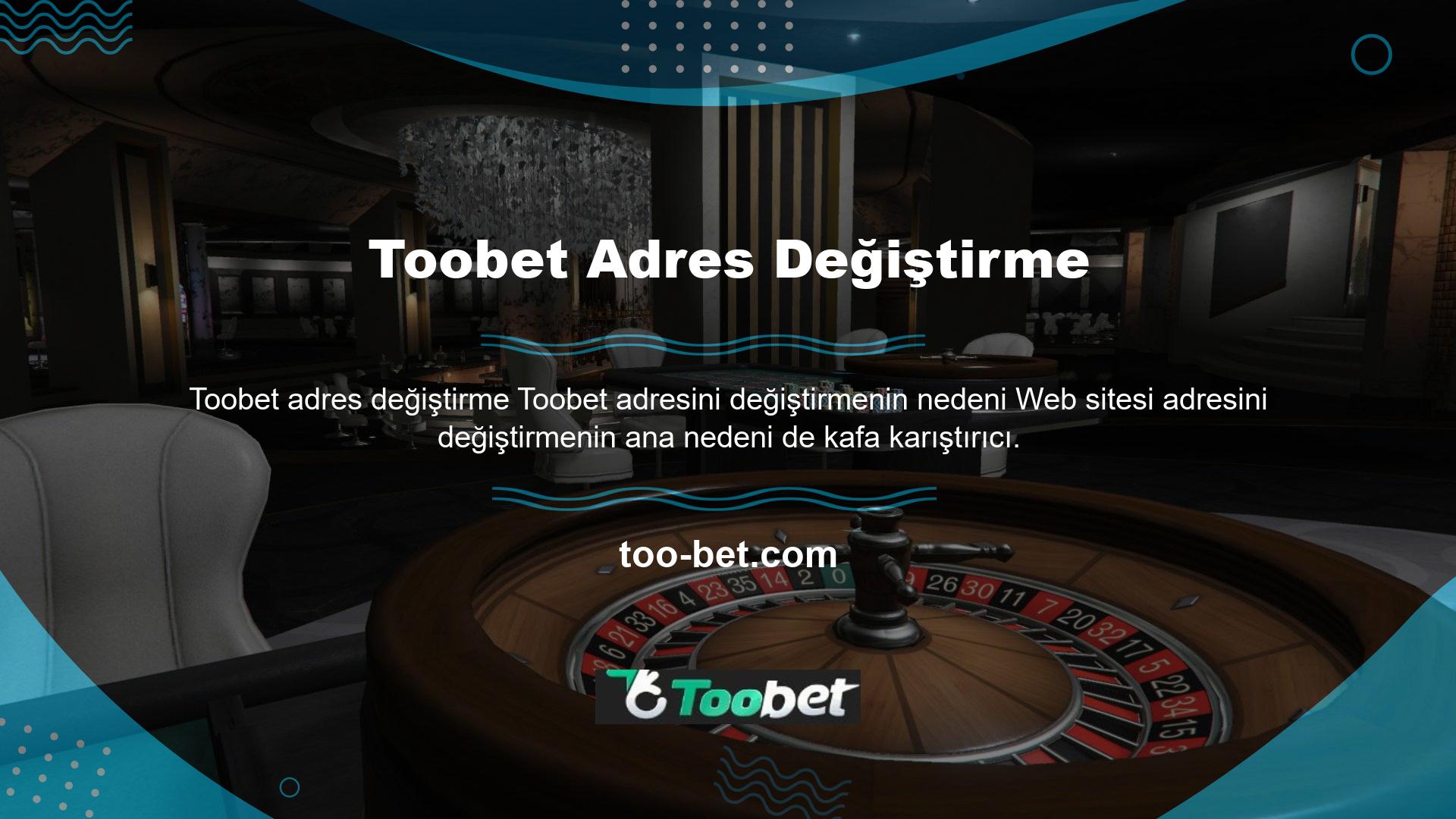 Diğer casino sitelerinde olduğu gibi Toobet giriş adresi değişikliğinin de sadece BTK Toobet adres değişikliği ile ilgili olduğunu söyleyebiliriz